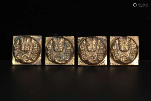 Set Of Chinese Gilt Bronze Ware Ornaments