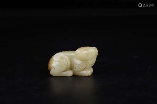 A Chinese Hetian Jade Ornament Of Beast Shaped