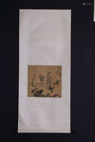 A Chinese Vertical Axis Painting Of Peony mark Xu Wei