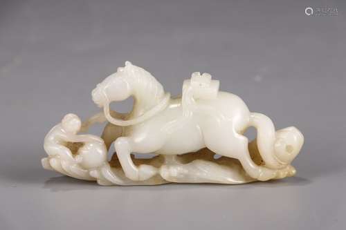 A Chinese Hetian Jade Pendant Of Horse Shaped