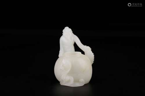 A Chinese Hetian Jade Ornament Of Figure Shaped