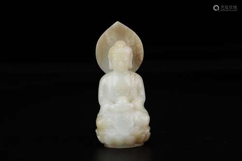 A Chinese Hetian Jade Gautama Buddha