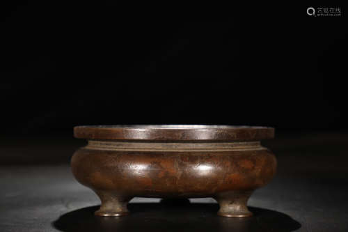 BRONZE CAST TRIPOD COMPRESSED CENSER