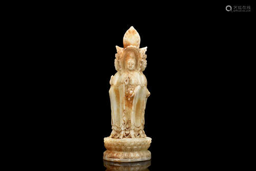 JADE CARVED 'FOUR BODHISATTVA' FIGURE