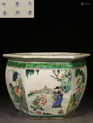 WUCAI 'PEOPLE' HEXAGONAL JARDINIERE