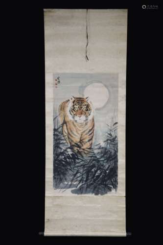 FANG CHUXIONG: INK AND COLOR ON PAPER PAINTING 'TIGER'