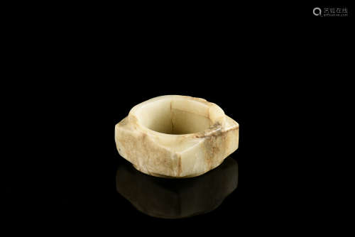 WHITE JADE CARVED ORNAMENT, CONG