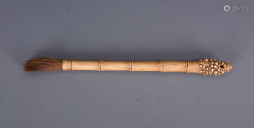 BAMBOO-LIKE NATURALISTIC GLAZED PORCELAIN INK BRUSH