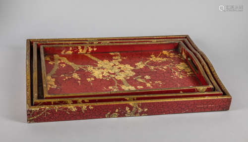 Chinese Export Wood Tray