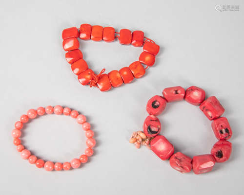 Group Of Coral Like Bracelets