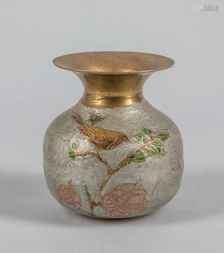 Asian Enameled Bronze Cabinet Vase