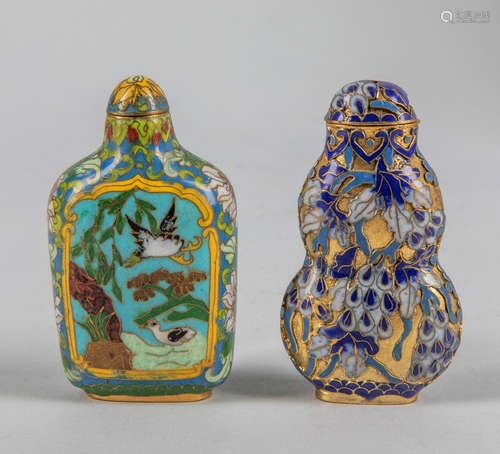 Group Chinese Cloisonne Snuff Bottles