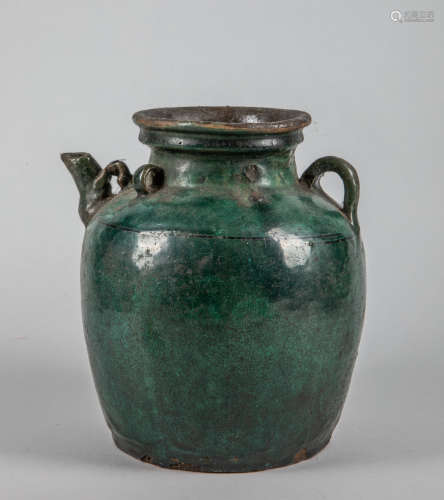 Chinese Antique Green Glazed Porcelain Pot