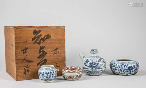 Group of Chinese Blue & White Porcelain Wares
