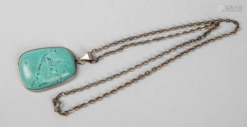 Vintage Turquoise Pendant on Chain