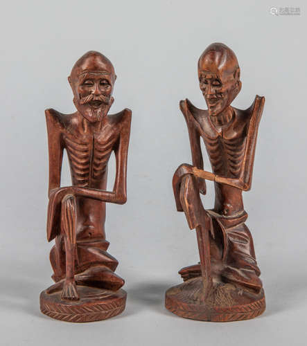 Pairs of Chinese Wood Figures