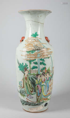 Tall Chinese Famille Rose Porcelain Vase