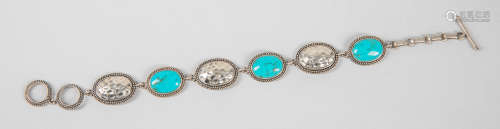 Designed Thailand Turquoise Silver Bracelet