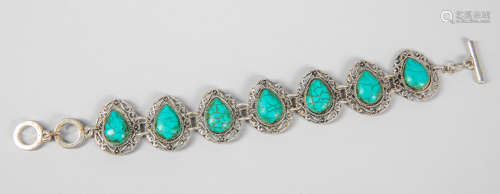 Vintage Silver & Turquoise Bracelet