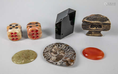 Collection of Jade, Agate, Stone Carvings