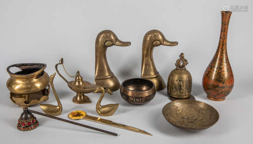 Group of Asian Bronze Items