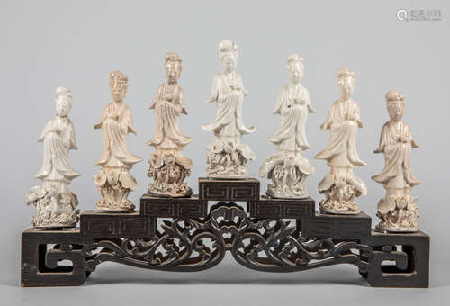 Group of Chinese Old Dehua Porcelain Figures