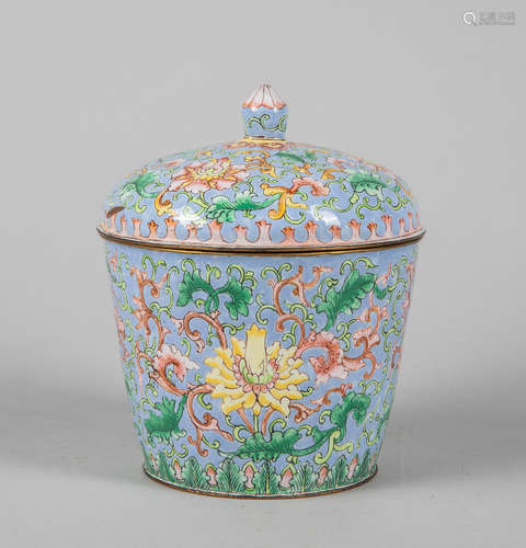 Chinese Export Enameled Pot