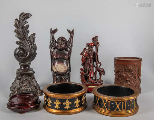 Group of Asian Wood & Bamboo Items