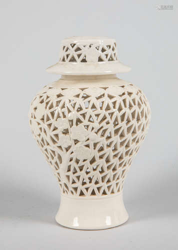 Chinese White Glazed Porcelain Vase