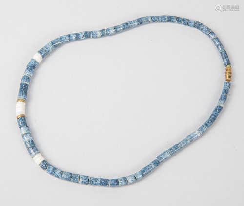 Heishi Blue White Shell Necklace