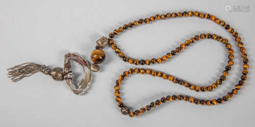Designed Tiger Eye Gem Stone Necklace
