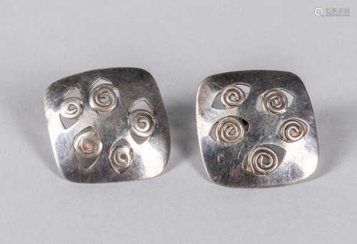 Pair Of Vintage Sterling Silver Earrings