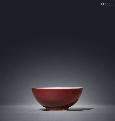 清乾隆 霁红釉碗