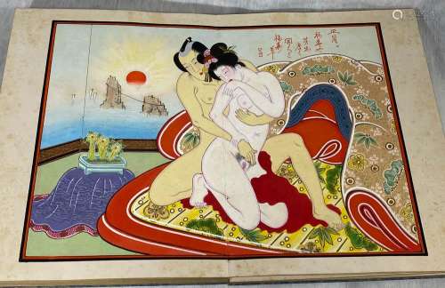 Japanese Albumn Painting of Erotic Scene