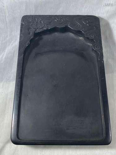 Antique Chinese Inkstone with Plum Tree DÃ©cor