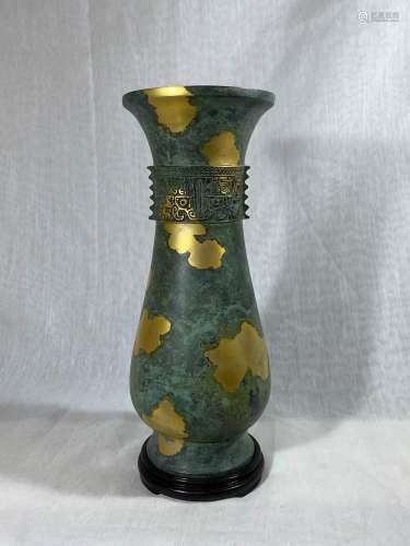 Japanese Bronze Vase with Gold Spalsh
