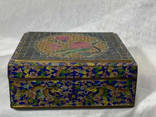 Chinese Cloisonne Box with Dragon Motif