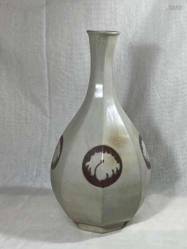 Rare Antique Korean Porcelain Vase with Copper Red