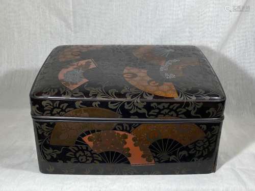 Japanese Lacquer Box with Floral DÃ©cor