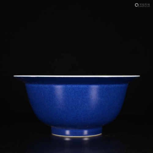 Kangxi of Qing Dynasty            Blue glazed bowl