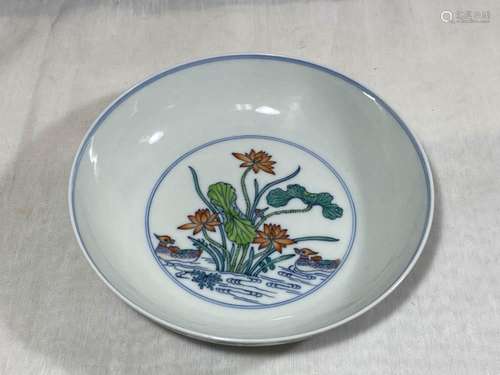 Chinese Doucai Dish with Lotus