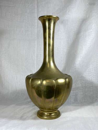Japanese Bronze Vase with Long Neck