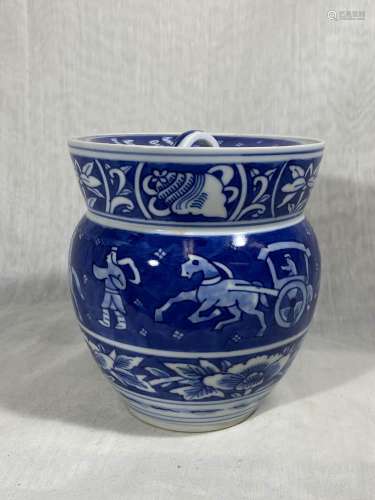 Japanese Blue White Porcelain Covered Jar for Tea