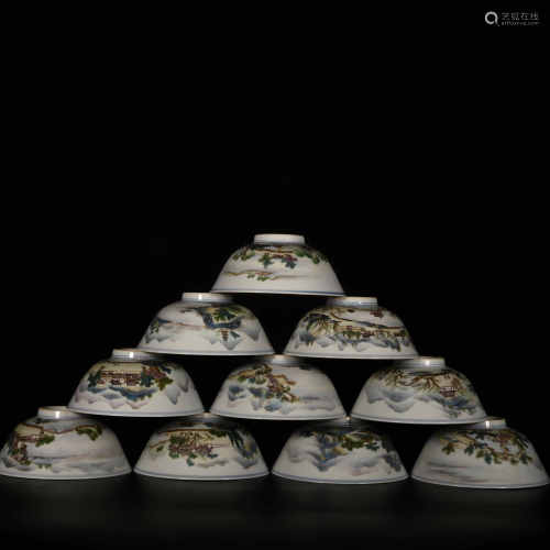 Jiaqing of Qing Dynasty            Pastel bowl of 