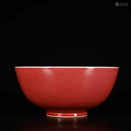 Qianlong of Qing Dynasty            Red glazed bowl