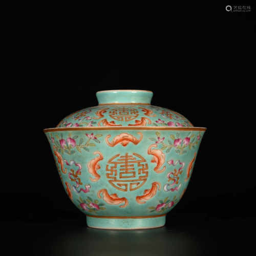 Qing Guangxu            Famille rose teacup