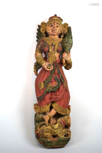 Indian Polychrome Over Wood Dancer