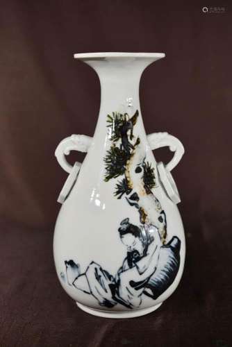 Chinese Dehua Porcelain Vase with Elder