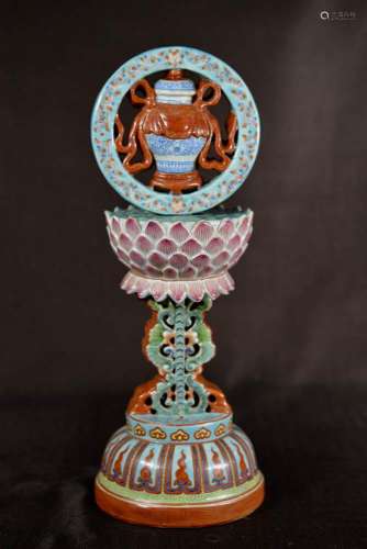 Chinese Famille Rose Porcelain Altar Piece