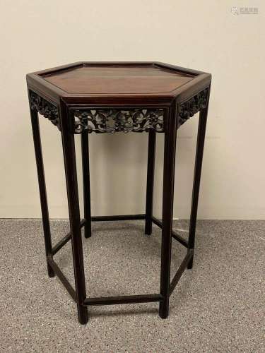 Chinese Hexagonal Shaped Small Rosewood Table